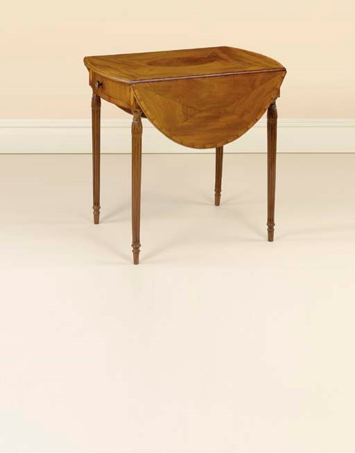 A GEORGE III INLAID MAHOGANY PEMBROKE TABLE