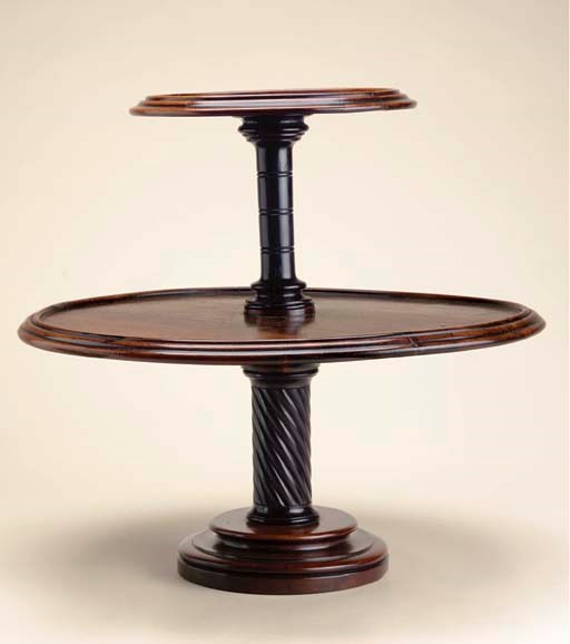A REGENCY ROSEWOOD AND EBONY TABLE ETAGERE