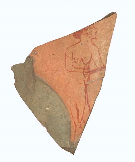 A GREEK PAINTED POTTERY FRAGMENT