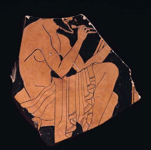 AN ATTIC RED-FIGURE KYLIX FRAGMENT, ATTRIBUTED TO ONESIMOS