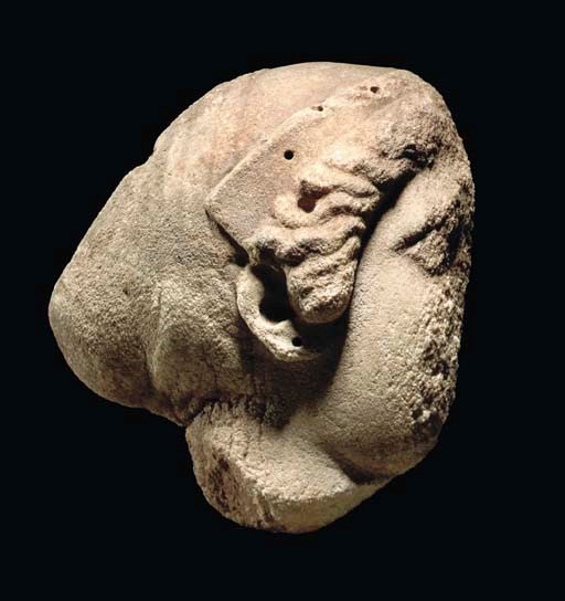 AN ATTIC MARBLE FEMALE HEAD