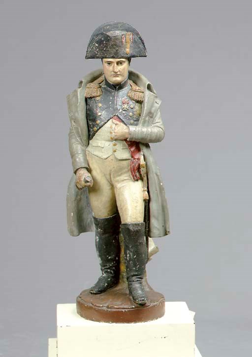 A POLYCHROME PAINTED PLASTER FIGURE OF NAPOLEON,