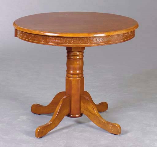 A PAIR OF OAK AND WALNUT CENTER TABLES,