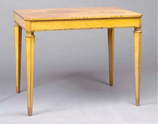 A SWEDISH ART DECO SATINBIRCH WRITING TABLE,