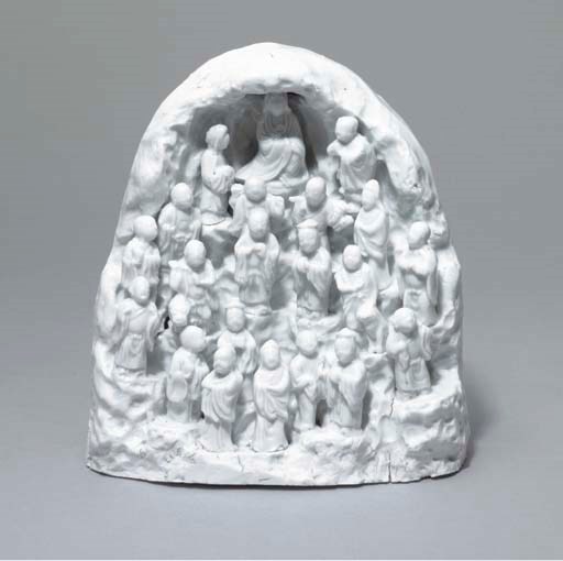 GROUPE EN PORCELAINE BLANC DE CHINE