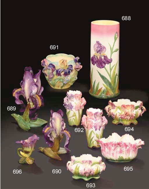 GRAND VASE EN BARBOTINE FRANCAISE DU XIXEME SIECLE, PROBABLEMENT DELPHIN OU JEROME MASSIER