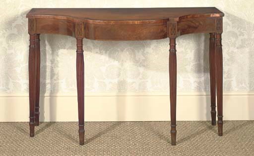A GEORGE III MAHOGANY SERPENTINE PIER TABLE