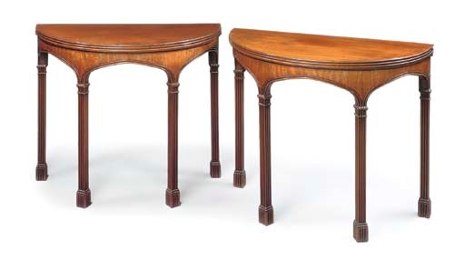 A PAIR OF REGENCY MAHOGANY CARD-TABLES