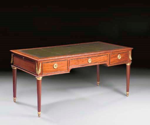 A LOUIS XVI MAHOGANY BUREAU PLAT