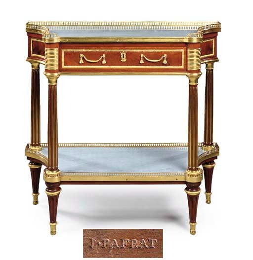 A LOUIS XVI ORMOLU-MOUNTED MAHOGANY CONSOLE DESSERTE