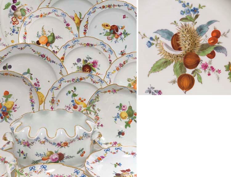 A MEISSEN PORCELAIN PART DINNER SERVICE