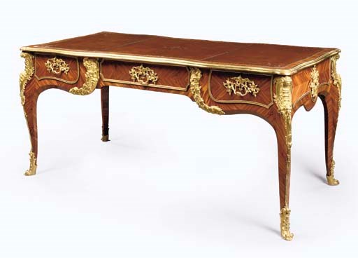 A LOUS XV ORMOLU-MOUNTED KINGWOOD BUREAU PLAT