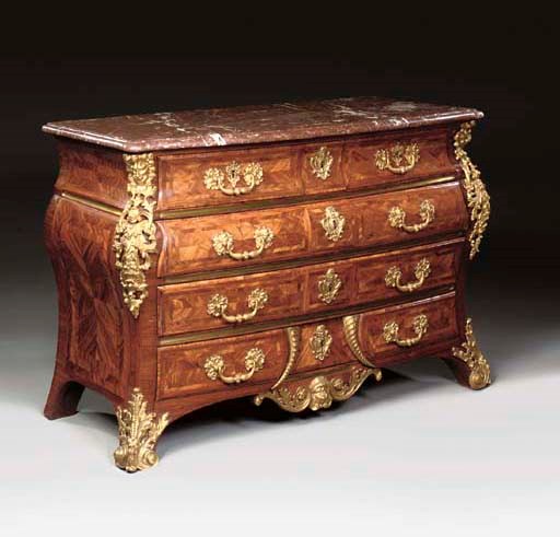 A REGENCE ORMOLU-MOUNTED KINGWOOD COMMODE