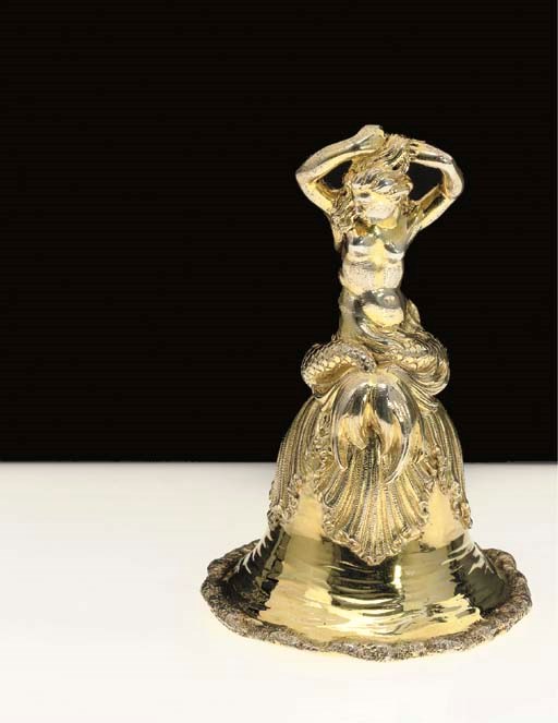 A VICTORIAN SILVER-GILT TABLE-BELL
