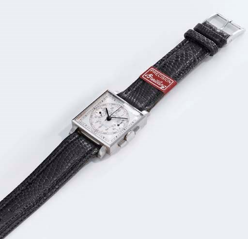 Breitling. A fine stainless steel square chronograph wristwatch
