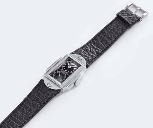Hamilton. An unusual stainless steel rectangular military Bomb Timer with black dial