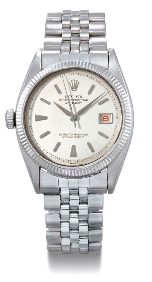 Rolex. An unusual stainless steel self-winding left-handed wristwatch with sweep centre seconds, date and bracelet