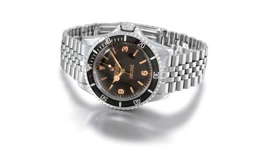Rolex. A fine and rare stainless steel self-winding wristwatch with sweep centre seconds and bracelet