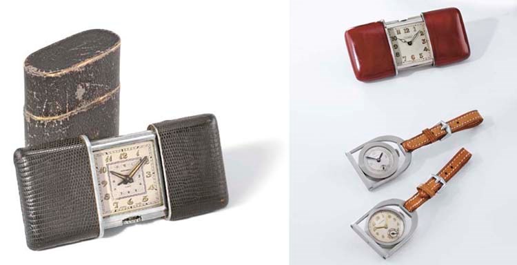 Movado. A lot of one silver and one stainless steel Ermeto watches and two stainless steel lapel watches