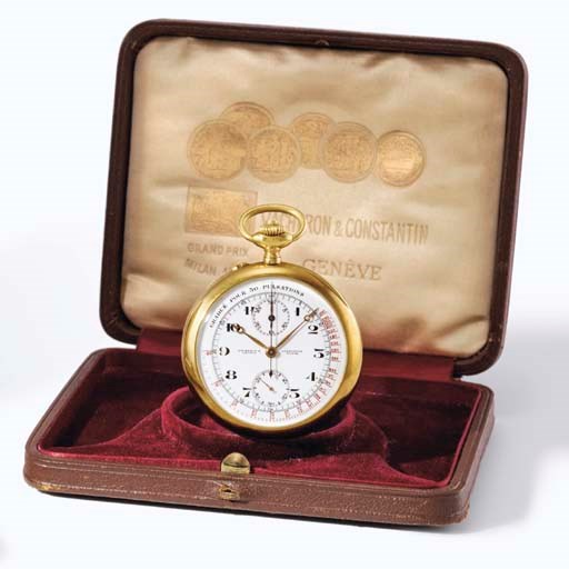 Vacheron Constantin. A fine 18K gold openface chronograph keyless lever watch with pulsometer