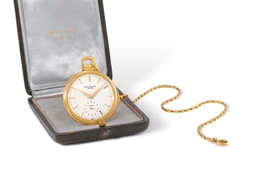 Patek Philippe. A fine 18K gold openface minute repeating keyless lever watch
