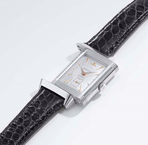 Jaeger-LeCoultre. A large stainless steel Reverso wristwatch