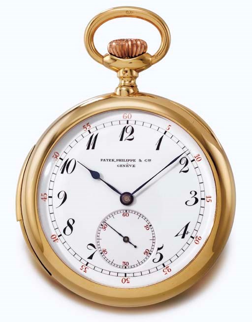 Patek Philippe. A fine 18K gold openface minute repeating keyless lever watch