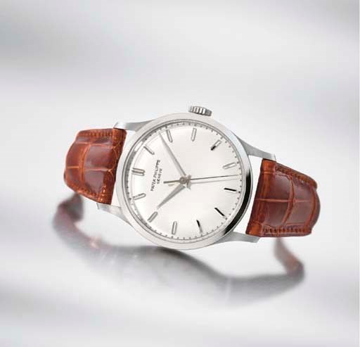 Patek Philippe. A very fine and large 18K white gold wristwatch with sweep centre seconds