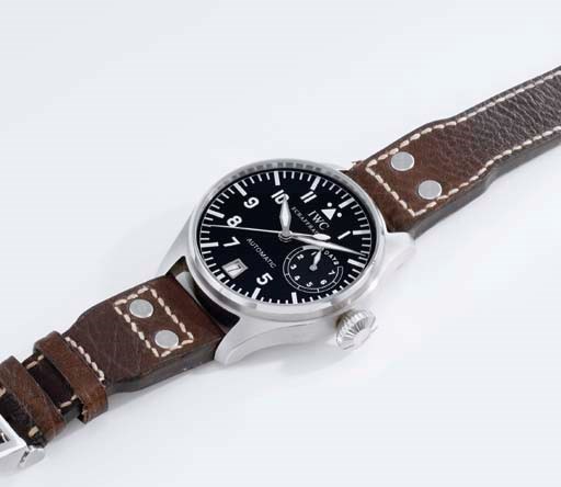 IWC. A large stainless steel self-winding aviator's wristwatch with sweep centre seconds, date and 7-day power reserve