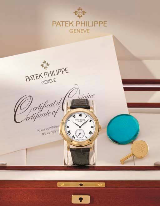 Patek Philippe. A very fine and rare large 18K gold self-winding "cathedral" minute repeating wristwatch with enamel dial
