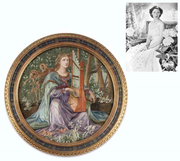 A LATE VICTORIAN CIRCULAR EMBROIDERED PICTURE