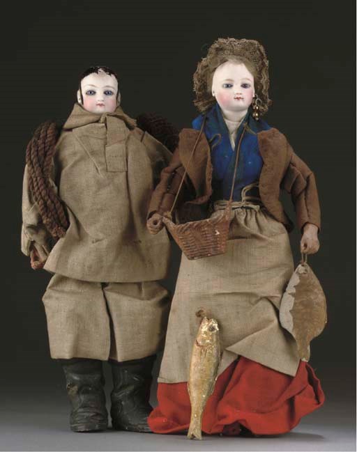 French fisher folk fashionable dolls