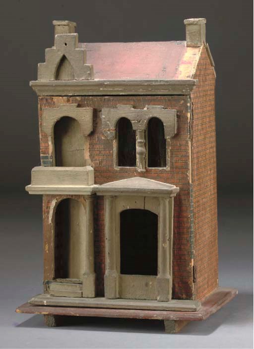 A small German red roofed dolls' house
