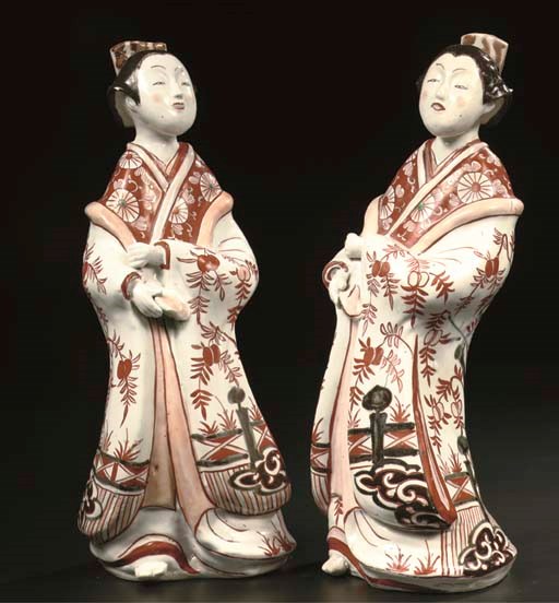A pair of Imari figures