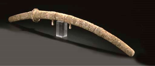 A large ivory ceremonial sword
