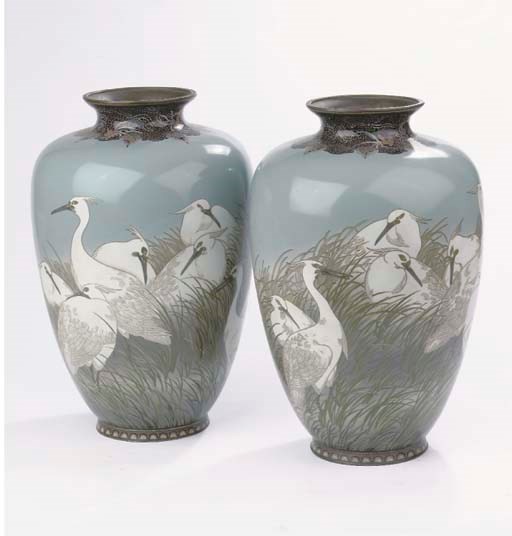 A pair of cloisonne vases