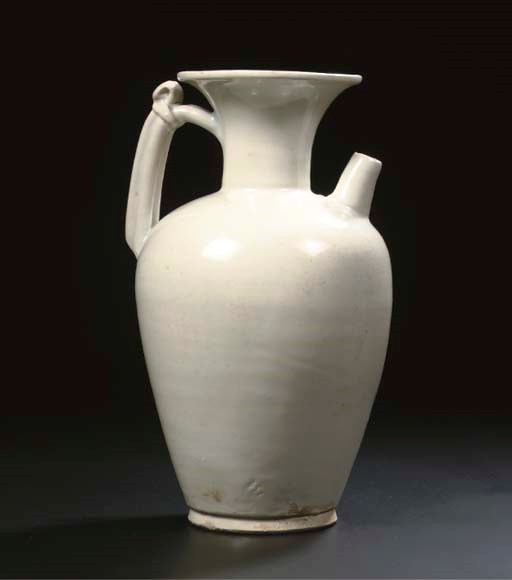 A white-glazed ewer