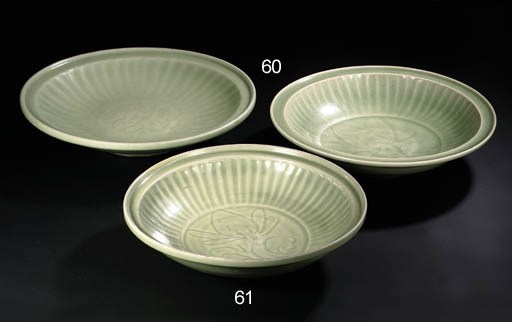 Two celadon dishes