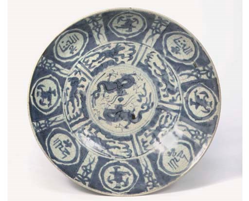 A rare Swatow blue and white 'Islamic-market' charger