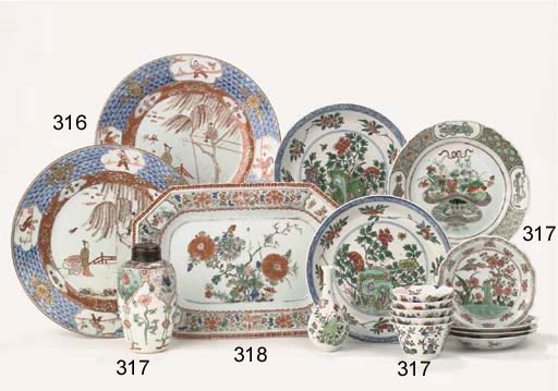 An assorted lot of famille verte porcelain