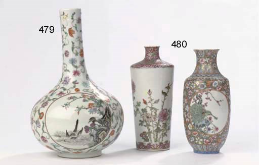 Two famille rose vases