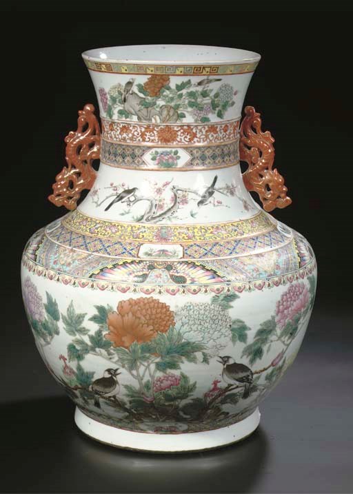 A large famille rose vase