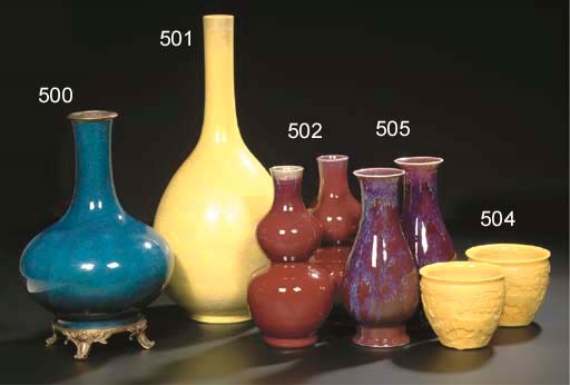 A turquoise ormolu-mounted bottle vase