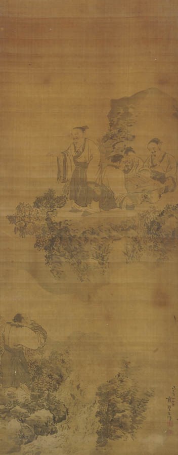 (3) Three Chinese scroll paintings
