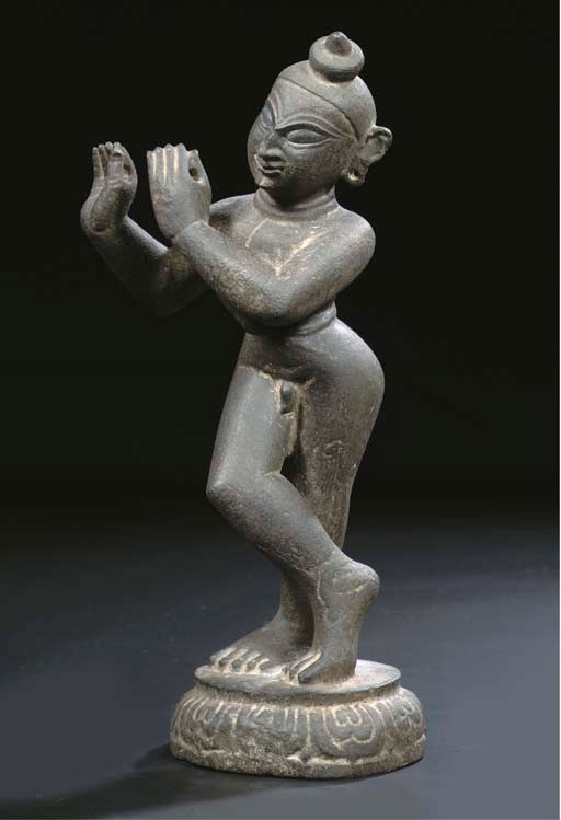 A North Indian, Orissa area, stone figure of Krishna