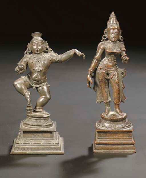 Two South Indian bronzes of Sambandar and Sri Devi