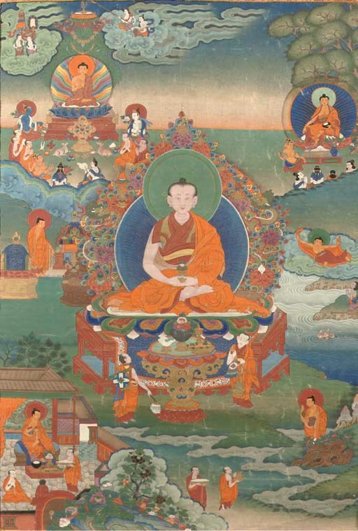 A Tibetan thang.ka depicting Buddha Sakyamuni