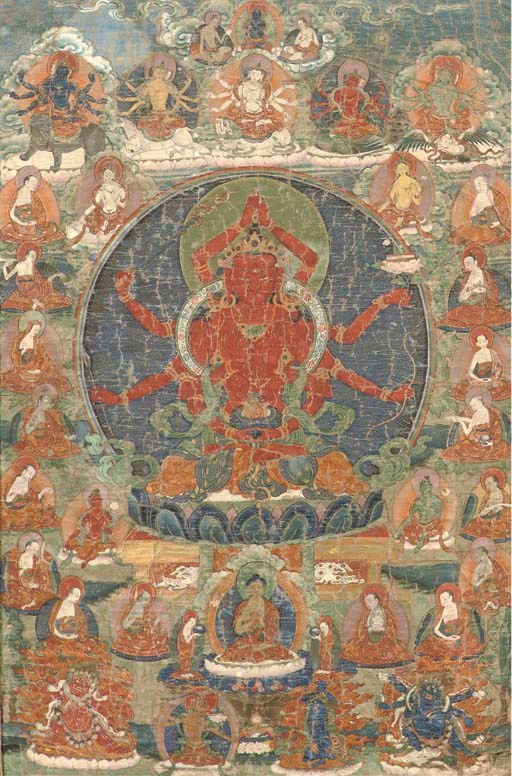 A Tibetan thang.ka depicting Guhyasamaja