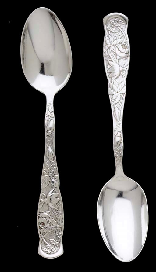 A PAIR OF SILVER DESSERT SPOONS OF SOUTHERN INTEREST