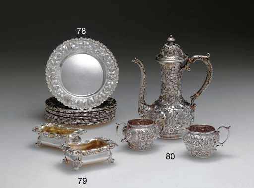 A SET OF TWELVE SILVER BREAD AND BUTTER PLATES